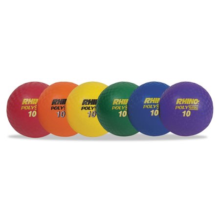 CHAMPION SPORTS Playground Ball, 10", Assorted, PK6 PX10SET